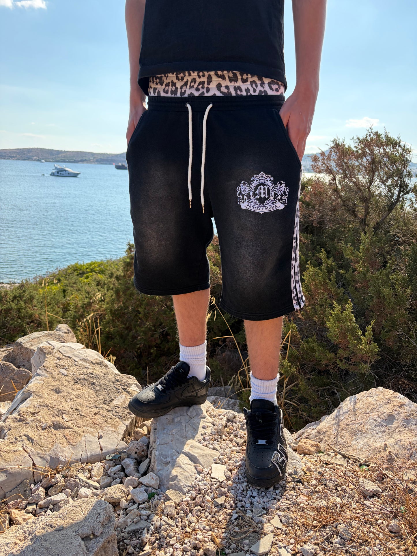 DOUBLE WAISTED CHEETAH PRINT SHORTS