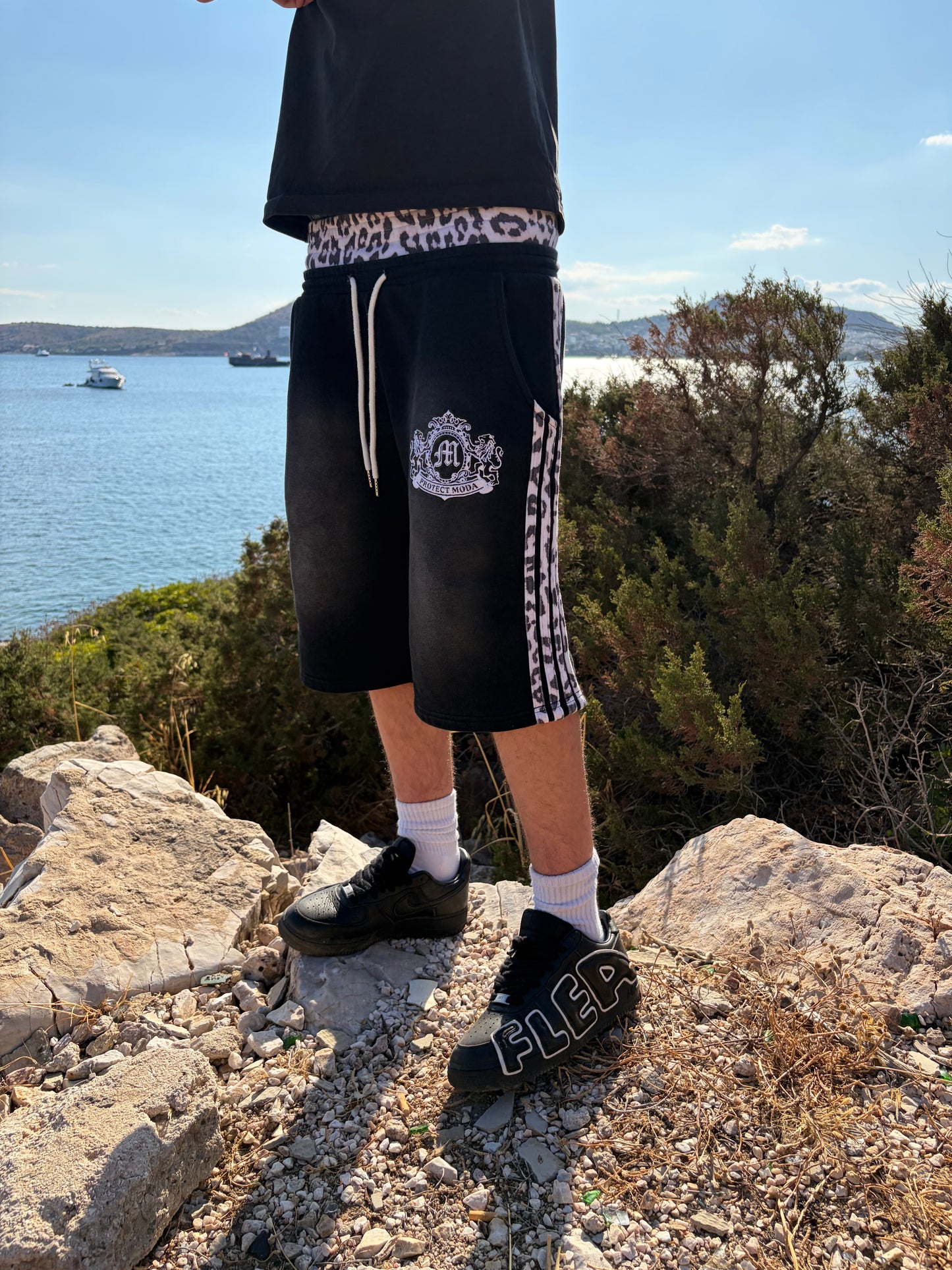 DOUBLE WAISTED CHEETAH PRINT SHORTS